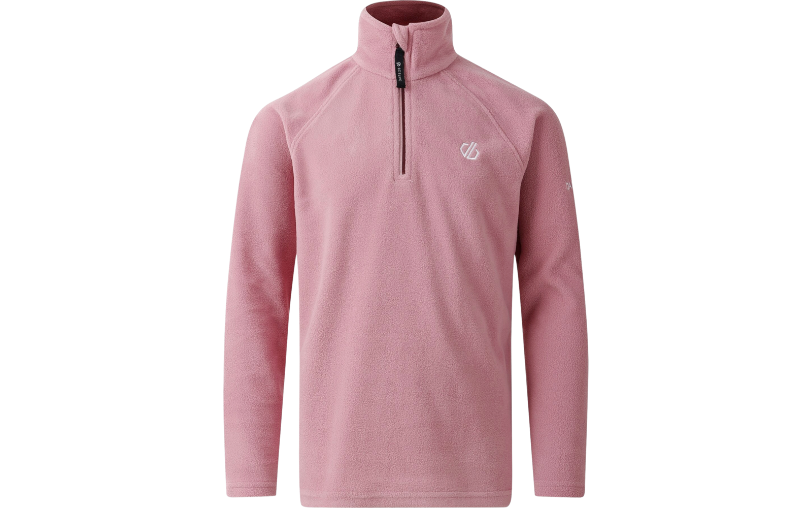 Rosa Pullover mit Reißverschluss bis zur Brust, langärmlig