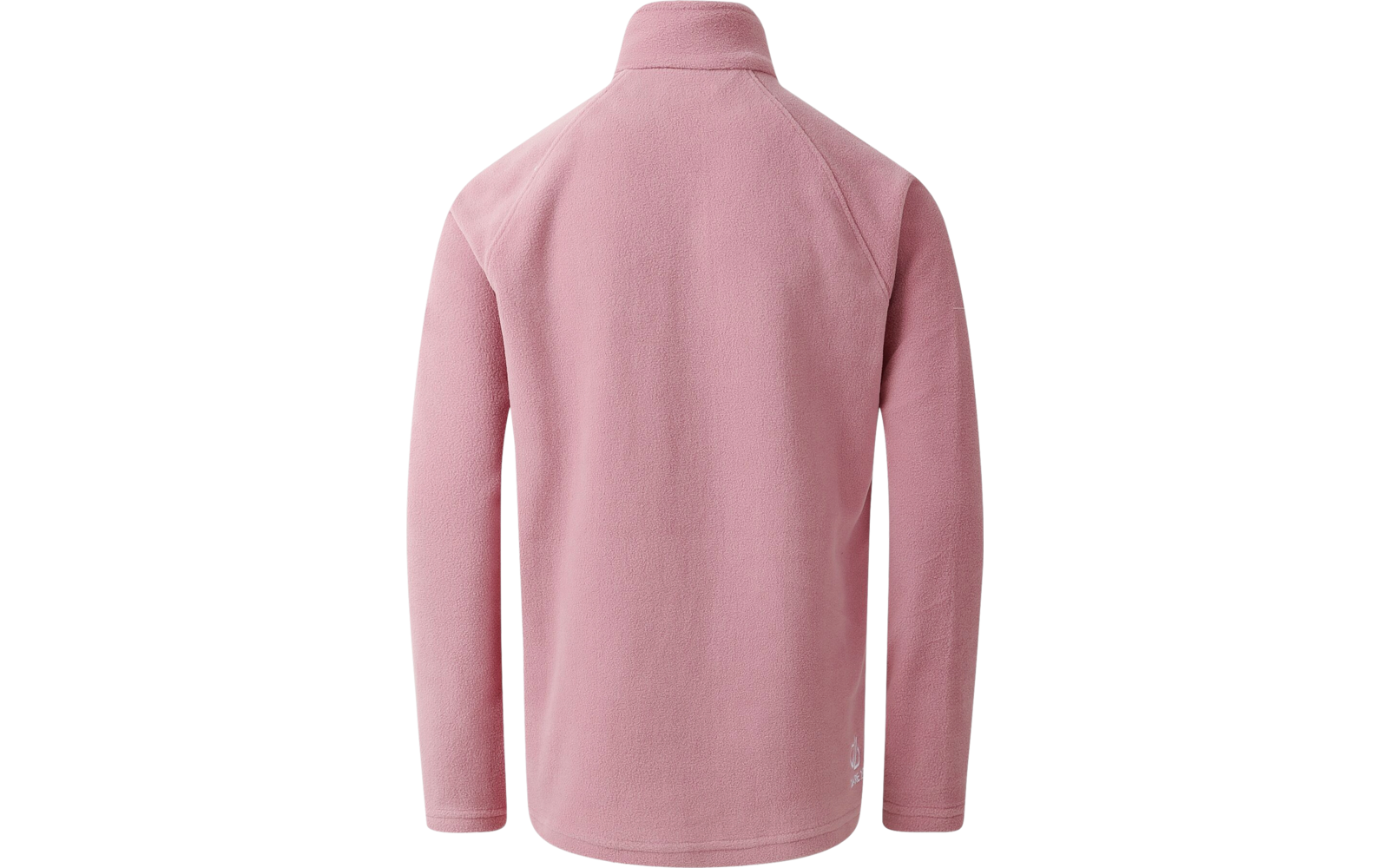 Rückansicht einer rosa Jacke mit hohem Kragen und langen Ärmeln