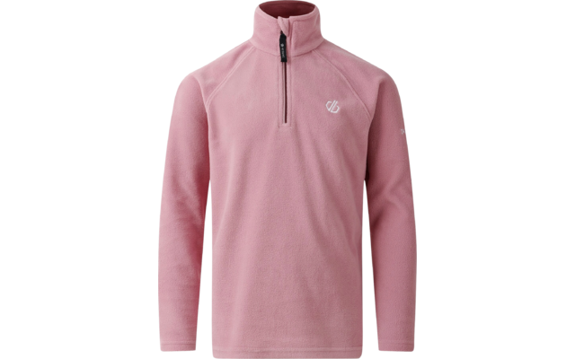 Rosa Pullover mit Reißverschluss bis zur Brust, langärmlig