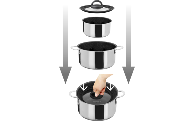Produktbild Brunner Academy Vacuum Kochtopfset 5+1 stapelbar &Oslash; 22 cm 1