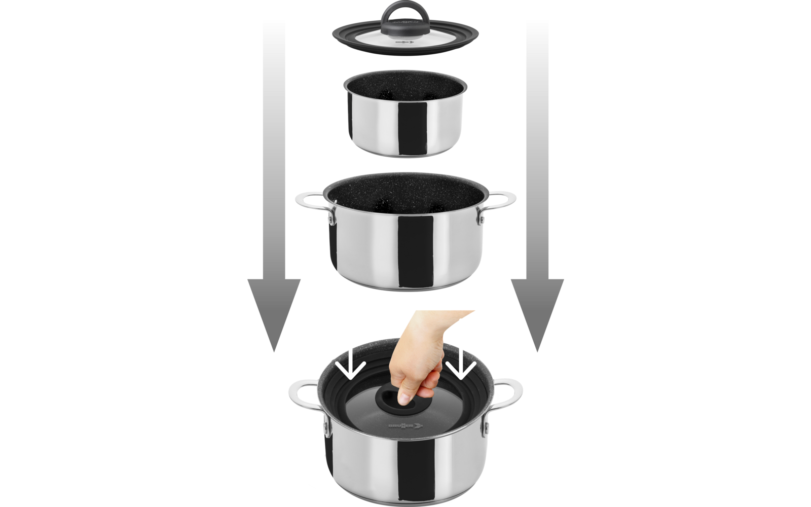 Produktbild Brunner Academy Vacuum Kochtopfset 5+1 stapelbar &Oslash; 22 cm 1