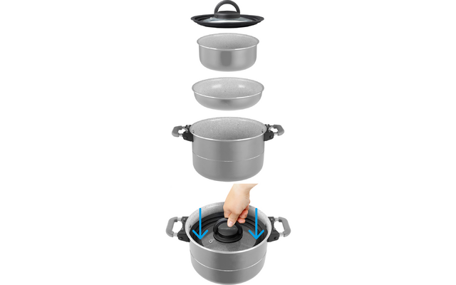 Brunner Fusion 7+1 Ø 22 cm cooking set with ceramic coating 7-piece set with 2 pots and 2 pans