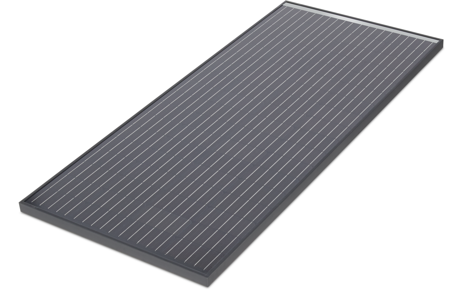 Rechteckiges dunkles Solarpanel mit parallelen Linien