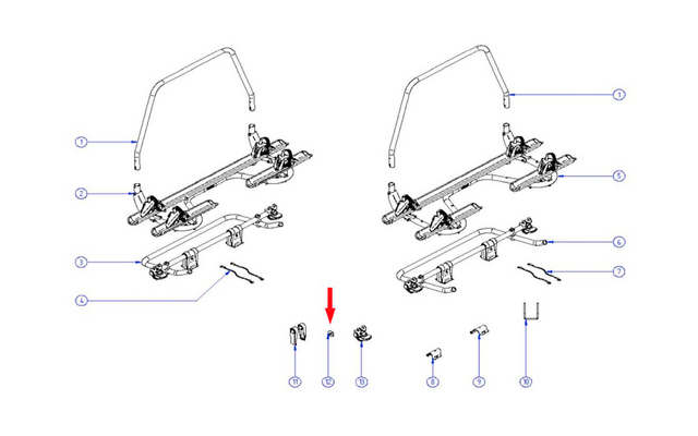 Thule mounting kit tilt angle (2x)