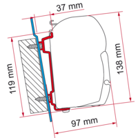Fiamma F45/F70 Adapter passend zu Transit/Sprinter/Crafter High Roof ab Bj. 06