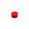 Objet rond rouge composé de deux disques empilés sur fond blanc