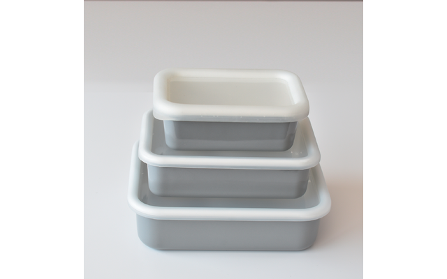 Caja de almacenamiento de alimentos esmaltada HoneyWare M 0,74 litros gris claro