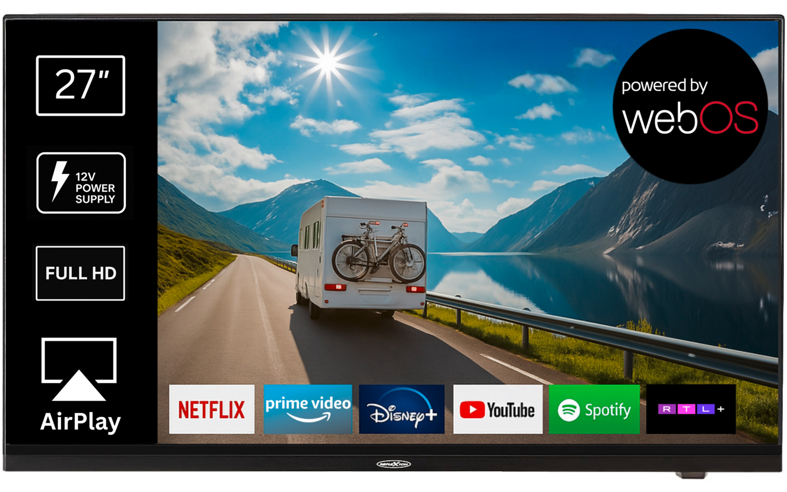 Produktbild Reflexion LED-Smart TV Fernseher mit DVD-Player Full HD 12V / 24V / 240V schwarz 1
