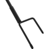 Black metal tool with a long handle and two parallel prongs