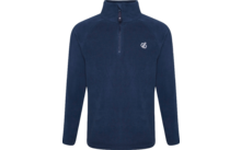 Pull polaire bleu avec manches longues et fermeture éclair jusqu'à la poitrine