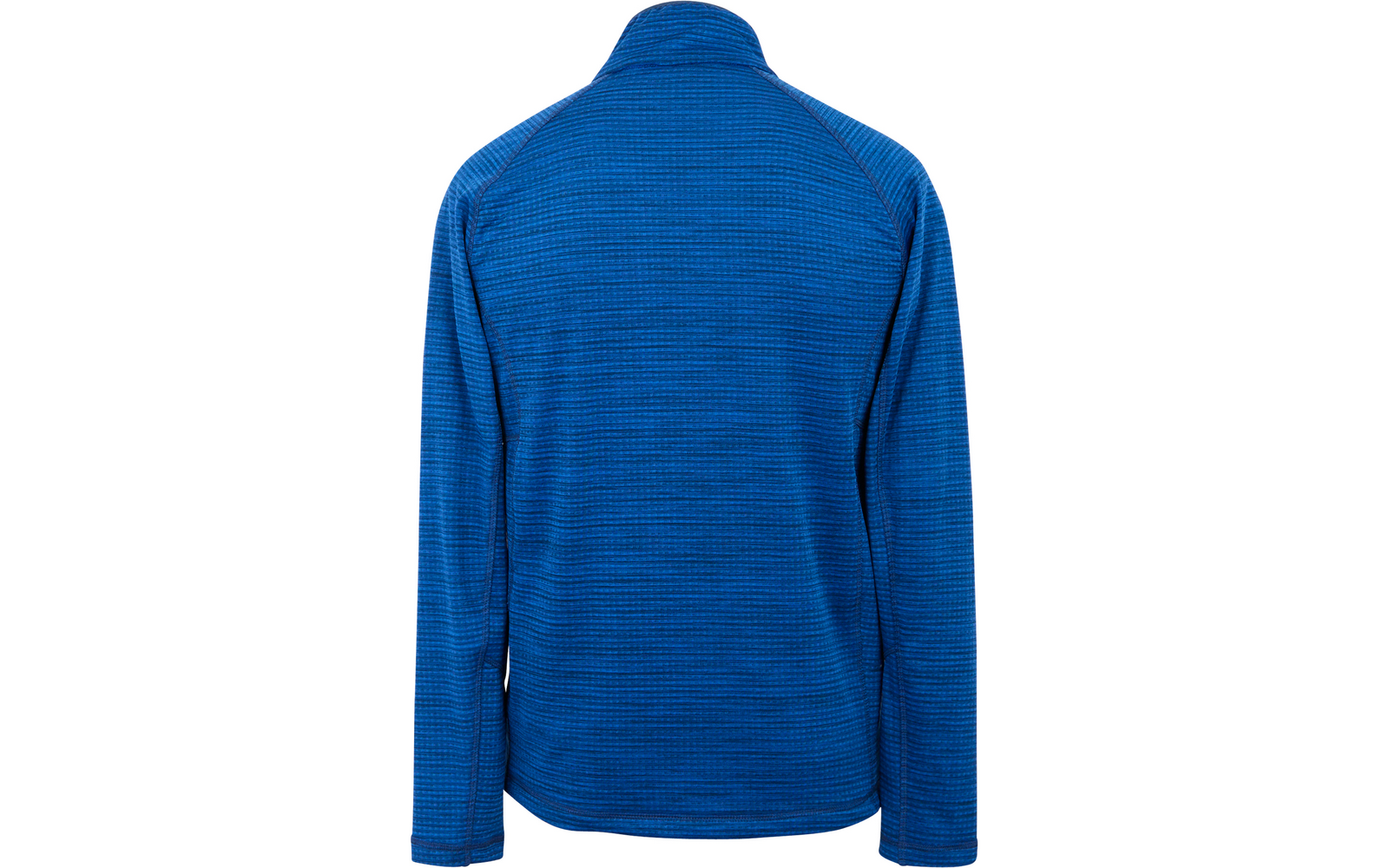 Blaue Jacke von hinten fotografiert ohne sichtbare Logos oder Muster