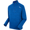 Blauer langärmliger Sportpullover mit halbem Reißverschluss und Puma-Logo auf der Brust