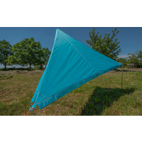 Bent Sonnensegel Zip-Protect Canvas Single mit Rei&szlig;verschluss-Abdeckklappen t&uuml;rkis/RV orange