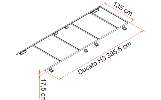 Fiamma Roof Rail Ducato H3 Système de portage sur toit pour Ducato H3
