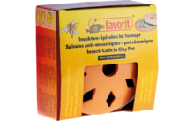 Favoriete terracotta wierookbrander met twee citronella muggenspoelen (set van 3)