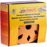 Favoriete terracotta wierookbrander met twee citronella muggenspoelen (set van 3)