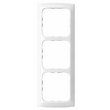 White plastic frame with three square openings arranged vertically