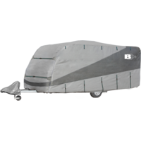 Brunner Caravan Cover Polycoat 550 &ndash; 600 cm Wohnwagen-Schutzh&uuml;lle wasserdicht und atmungsaktiv mit Bel&uuml;ftung 6,00 x 2,50 x 2,20 Meter grau 