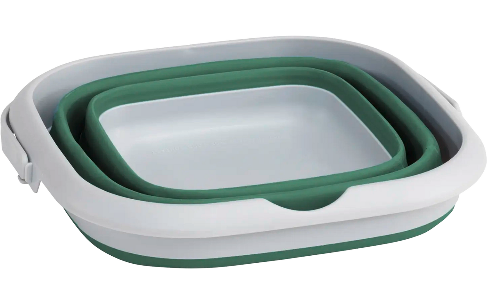 Inklapbare vierkante voedselbewaarbak in groen en wit