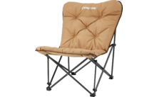 Chaise pliante rembourrée brune avec cadre en métal noir