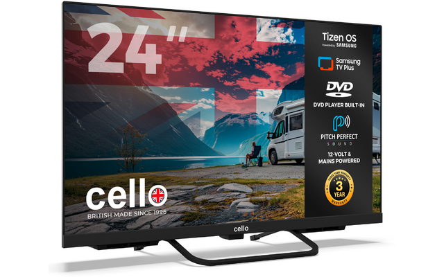 Product afbeelding Cello CTrav Smart Tizen OS Camping LED TV mit Triple Tuner, WLAN, Bluetooth, 12/24/230 V 1