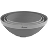 Drei ineinander gestapelte graue Schalen