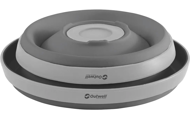 Zusammenklappbares, rundes Silikonwannen-Gefäß in Grau und Weiß