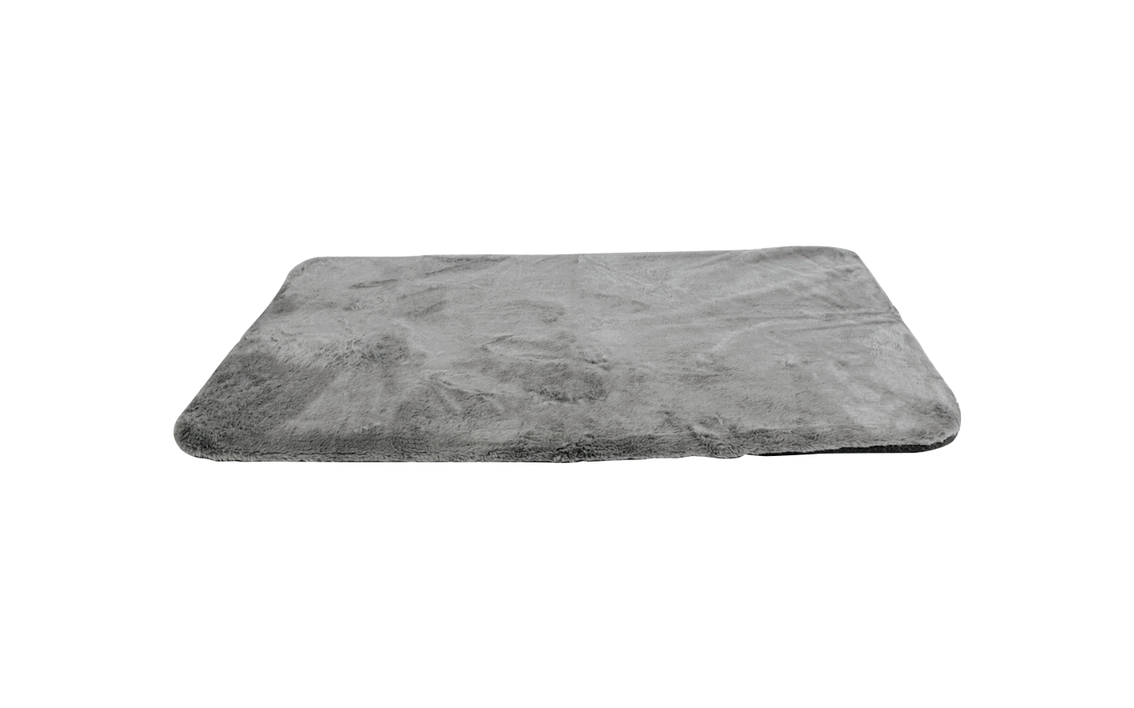 Tapis rectangulaire gris et doux sur fond blanc