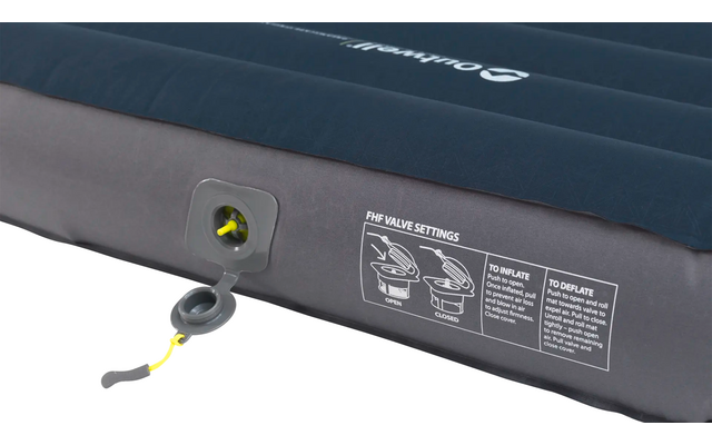 Opblaasbare luchtmatras met ventiel en instructies