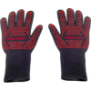 Deux gants en tricot noirs avec des picots rouges en silicone et le logo 'Westmark' sur les paumes visibles