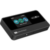 Schwarzer, rechteckiger mobiler WLAN-Router mit kleinem Display, drei runde Icons auf dem Display und Beschriftung "5G Mobile WiFi Router"