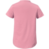 Rosa einfarbiges T‑Shirt mit kurzen Ärmeln, Rückansicht, weißer Hintergrund