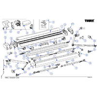 Thule voorpaneel voor luifel Omnistor 6300 4,5 meter - kleur wit Thule reserveonderdeelnummer 1500603295