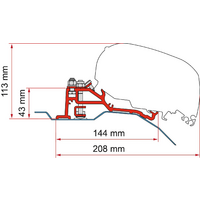 Fiamma Adapter Kit Ducato H2 Skyroof for F80 awnings