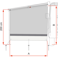 Fiamma Sun View Side Van F43van Paroi lat&eacute;rale pour store adapt&eacute;e au F43van ext. 250 cm