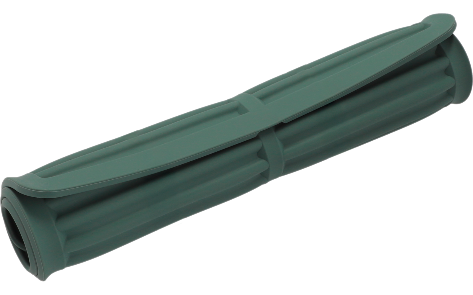 Ein grüner länglicher Kunststoffgegenstand mit Griffen