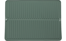 Grünes rechteckiges Plastiktablett mit Rillen
