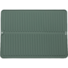 Grünes rechteckiges Plastiktablett mit Rillen