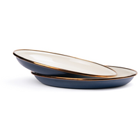 Barebones Set di piatti da insalata smaltati 2 pezzi blu