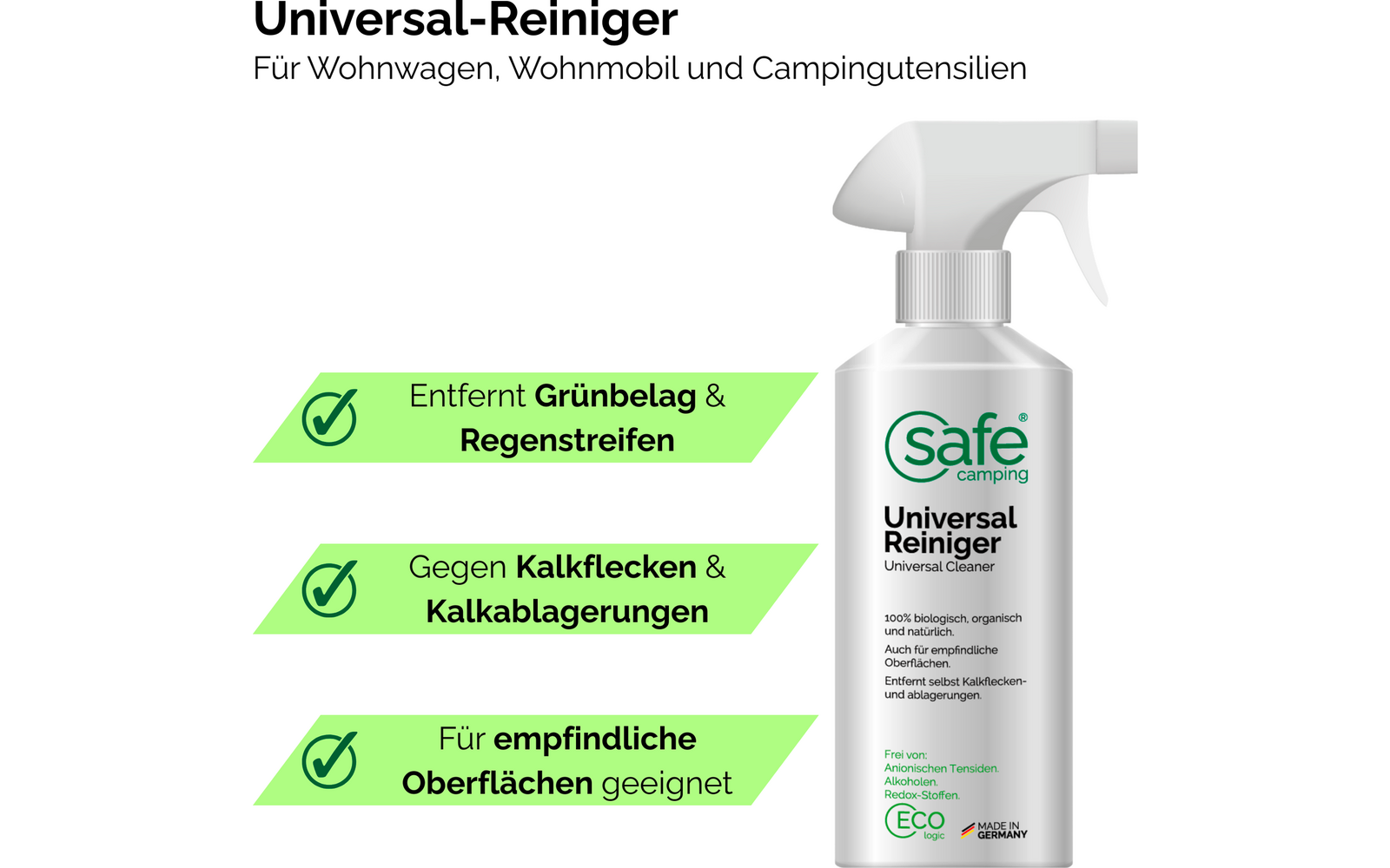 Immagine del prodotto Safe Camping Universal-Reiniger f&uuml;r Caravan, Wohnmobil und Zubeh&ouml;r 1