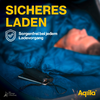 Smartphone ligt op een blauwe deken met de tekst Veilig Opladen
