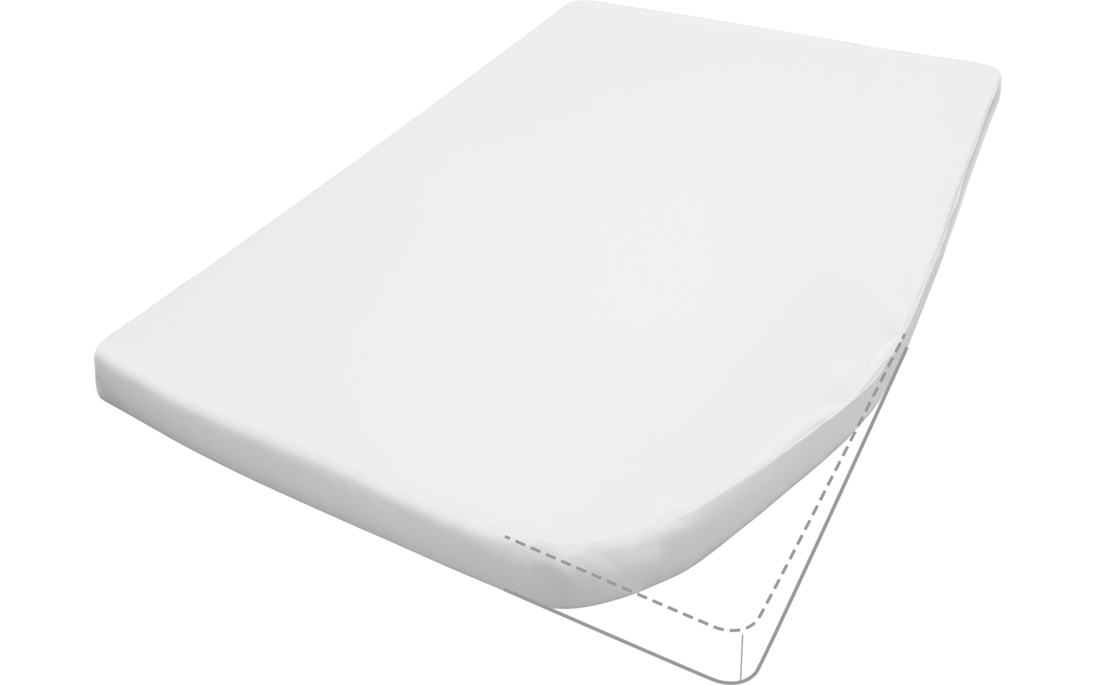Witte matras op een verstelbare bedbodem met omhoogstaand hoofdeinde