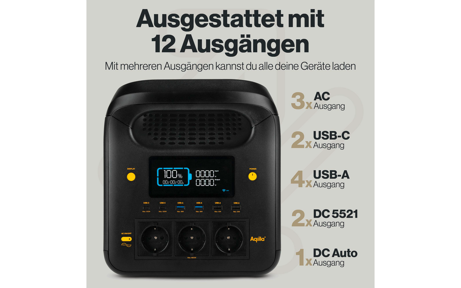 Produktbild Aqiila Powerbird S1800V2 Powerstation 1800 W 1229 Wh 1