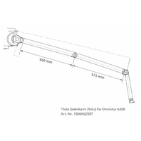 Thule Gelenkarm links 300&ndash;450 cm geeignet f&uuml;r Omnistor 6200 Ersatzteilnummer 1500602597