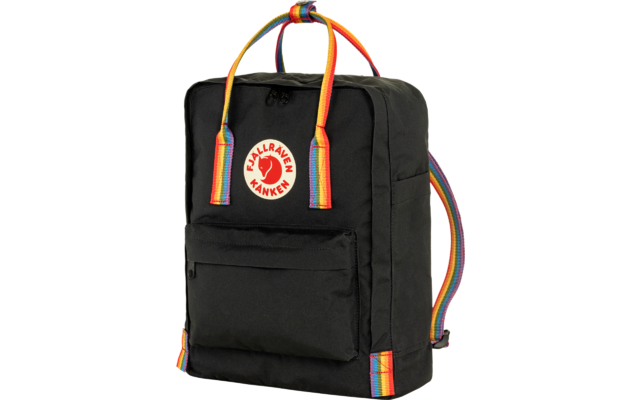 Fjällräven Kanken Rainbow Backpack 16 Volume Black-Rainbow Pattern