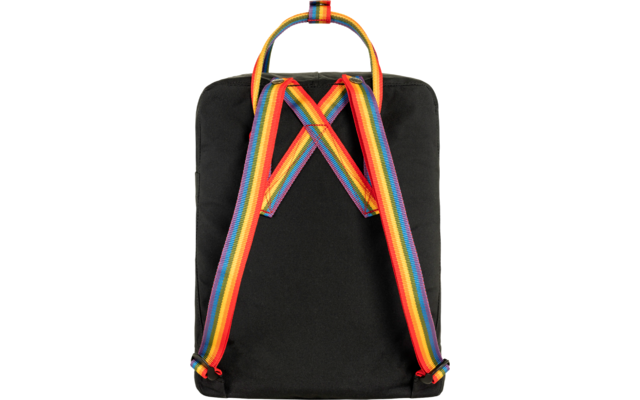 Fjällräven Kanken Rainbow Backpack 16 Volume Black-Rainbow Pattern