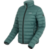 Grüne Steppjacke mit Reißverschluss und langen Ärmeln