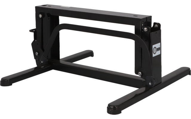 Schwarzer Hantelständer mit zwei Hantelstangen