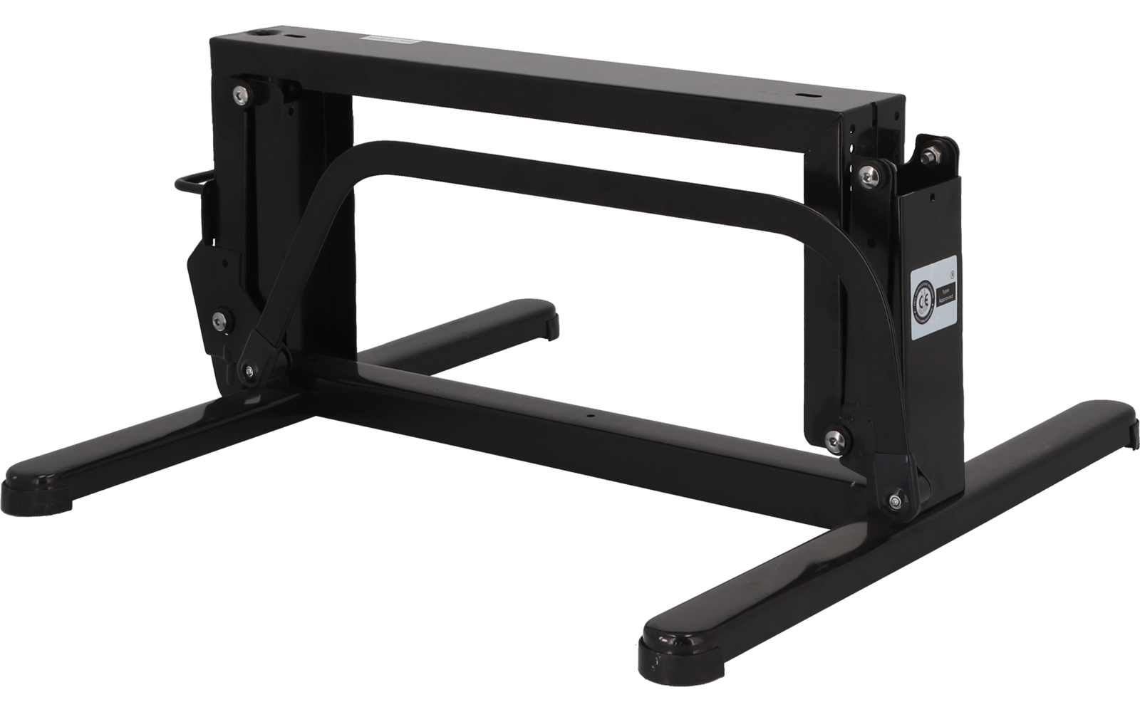 Schwarzer Hantelständer mit zwei Hantelstangen