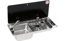 CAN 2-flammige Kocher-Spüle-Kombination mit Spüle links 716 x 340 x 150 mm